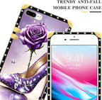 Compatible with iPhone 8 7 SE Case, High Heeled Purple Diamond Rose Luxury - Image 4