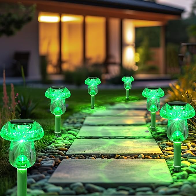 Benany Solar Lights Outdoor, St Patricks Day 16 Pack Mushroom Landscape Lights - Image 5