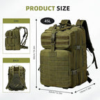 aiGear 45L Tactical Backpack for Men, All-Weather Military Assault Rucksack - Image 2