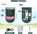 Qualirey Solar Sound and Light Alarm Motion Sensor 129db Outdoor Security Siren - Image 2