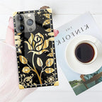 Compatible with iPhone 14 Pro Max Case, Shine Gold Rose Luxury Golden Decoration - Image 7