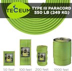 TECEUM 5/32" Paracord Rope 1000 – 1000ft / 200ft / 100ft / 50ft – Tactical - Image 9