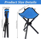 Small Travel Folding Camping Stool, 17 Inch Folding Outdoor Tripod Seats Blue - Image 2