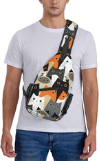 Cute Cats Sling Bag For Women Men Fashion Print Backpack Crossbody Shoulder Bag - Image 7