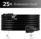 UltraPro Outdoor Extension Cord, 25 Ft, Heavy Duty, UL Certified 3 Prong - Image 2