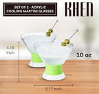Cooling Martini Glasses Set of 2 – 10oz Freezer Gel Cocktail Cups – Double Wall - Image 2
