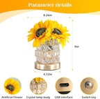 AMWGIMI Sunflowers Flower Lamp, Rechargeable Cordless Touch Table Lamp - Image 4