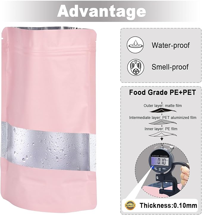 5.5"x7.8" 120pcs Mylar Bags for Food Storage, Smell Proof Bag - Image 5