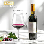 Hlukana Unbreakable Wine Glasses Set of 6, 16 oz Plastic Wine Glasses - Image 2