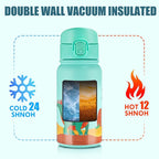 OLDLEY 12oz Kids Water Bottle, Stainless Steel Insulated Water Bottle - Image 6