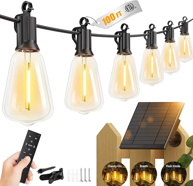 Brightown 100FT Solar String Lights Outdoor Waterproof by Brightown