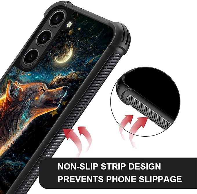 for Samsung Galaxy S23 Plus Case, Star Cave Hungry Wolf Pattern Graphic Design - Image 3