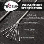 TECEUM 5/32" Paracord Rope 1000 – 1000ft / 200ft / 100ft / 50ft – Tactical - Image 2