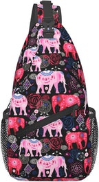 African Ethnic Elephant Sling Backpack by Unknown