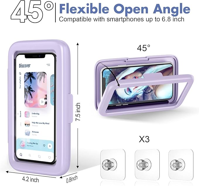 LC-dolida Shower Phone Holder Waterproof 480 Rotation Phone Stand Case Mount - Image 8