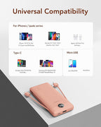 VEGER Portable Charger with Built-in AC Plug and Cables, All in One 10000mAh - Image 9