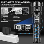 Super Bright Flashlight High Lumens 100000 Rechargeable, Strong 50W LED - Image 4
