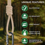 TECEUM Rope – 150 Feet x 1/4 Inch – Beige – Strong All-Purpose Utility Rope – - Image 4