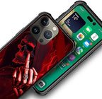 for iPhone 14 Pro Case, Gestures Funny Skull Pattern Graphic Design Girl Boy - Image 2