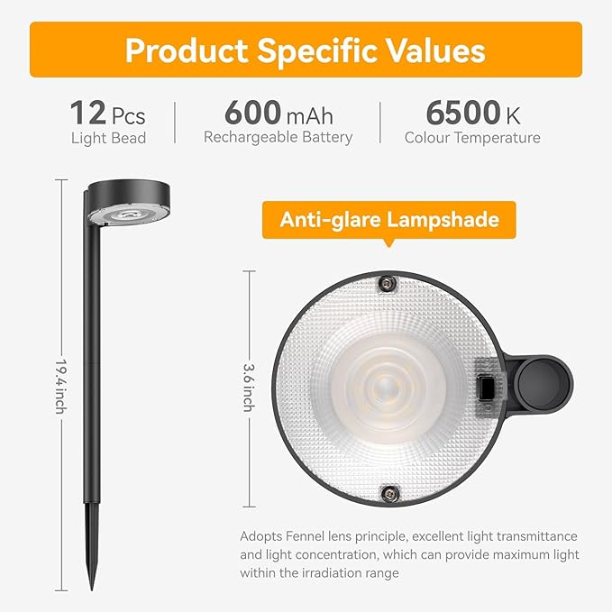 Ahaorigin 2 Pack Solar Pathway Lights Outdoor, 12 Brighter LED Solar Lights - Image 5