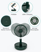 Primevolve Portable Oscillating Standing Fan, Rechargeable Battery Operated USB - Image 5