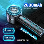 Portable High Speed Mini Handheld Fan, USB Rechargeable Neck Personal Mini Fan - Image 4