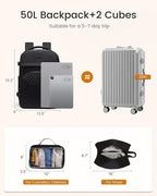 LOVEVOOK 50L Travel Backpack for Women Men, TSA Personal Item Travel Bag Fits - Image 4