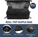 Haimont Large Waterproof Duffel Backpack Roll-Top Heavy Duty Dry Duffle Bag - Image 4