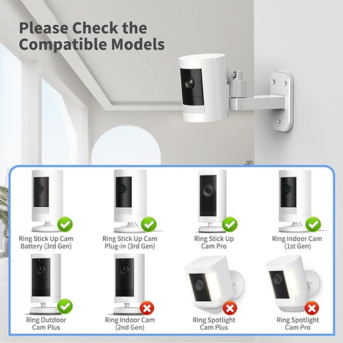 2 Pack Ring Camera Mount: 360 Degree Adjustable Wall Mount - Image 2