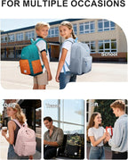 VASCHY Lightweight Backpack for School, Water Resistant Classic Bookbag - Image 7