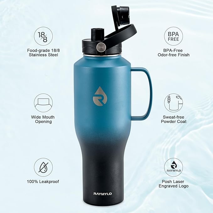 RAYMYLO 32oz Stainless Steel Water Bottle, Triple Wall Vacuum Insulated Water - Image 4