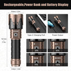 SKYFIRE Rechargeable Flashlight, 5000 Super Bright Tactical Flashlights High - Image 3