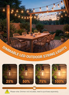 SUNSGNE 25FT Brown Outdoor String Lights, Shatterproof LED Globe String Lights - Image 8