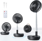 Portable Oscillating Travel Fan, 10400mAh Battery Operated Rechargeable USB by Primelove
