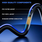 Maximm 10 Ft Black, Heavy Duty 16 AWG, ETL Listed - Image 5