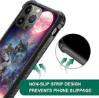 for iPhone 14 Pro Case, Star Two Wolfs Howling Pattern Graphic Design Girl Boy - Image 6