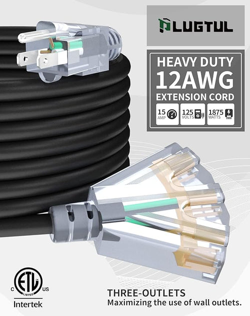 15Ft 12 Gauge Outdoor Extension Cord - Image 2