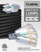 10Ft 12 Gauge Outdoor Extension Cord - Image 2