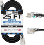 Iron Forge Cable 25 ft Lighted Outdoor Extension Cord by IronForgeCable