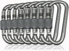 YUCHIYA 8 Pack D-Shape Carabiner Clasp by YUCHIYA