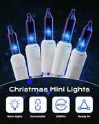 Brightown Blue Christmas Mini String Lights, 100-Count 26.5ft Incandescent Bulb - Image 7