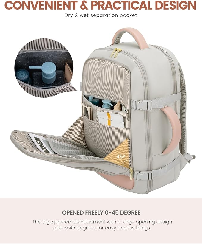 LOVEVOOK Travel Backpack For Women Flight Approved, 40L Carry On Backpack - Image 8