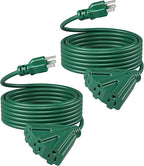 DEWENWILS 25 FT Green Outdoor Tri-Tap Extension Cord Splitter, Halloween by DEWENWILS
