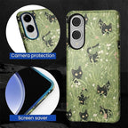 for Samsung Galaxy S25 Edge Case, HL2 Grass Cat Hybrid 2 Layer Hard Shell - Image 4