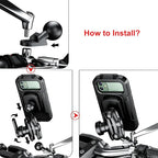 iMESTOU Waterproof Rearview Mirror Phone Mount, Motorcycle 1" Ball Phone Holder - Image 5