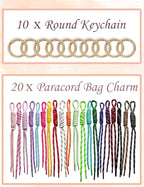 8/13/18/20/30 Pack Paracord Keychain Rope Bag Charms Colorful Braided Charms - Image 3
