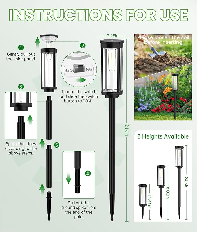 BITPOTT Bright Solar Pathway Lights, 2 Pack Solar Lights Outdoor Waterproof IP65 - Image 7