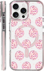 Case for iPhone 16 Pro Max, Disco Balls Pink Phone Case Design，for Women Girls by Toulas