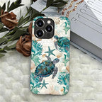 for iPhone 16 Pro Case, HH2 Ocean Sea Turtle Nautical Map Hybrid 2 Layer Hard - Image 4