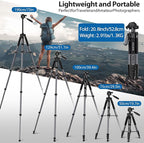 75" Camera Tripod, Heavy Duty Aluminum Camera Stand - Image 3